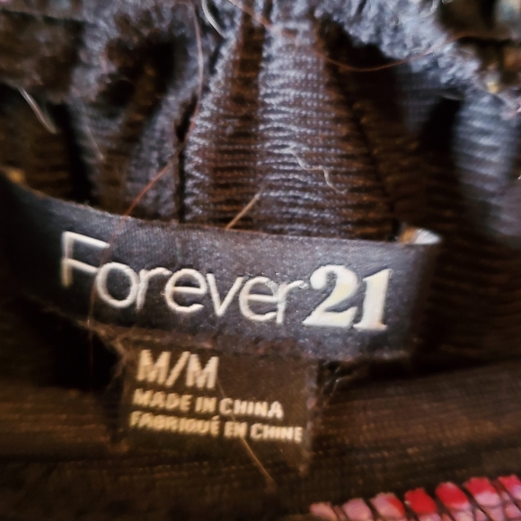 F21 black & multicolored floral mini skirt with pockets - Picture 4 of 6